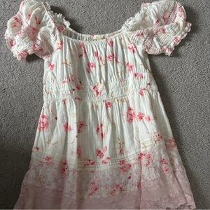 Love Shack Fancy Lilium Puff-Sleeve Mini Dress - XL